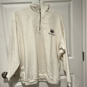 NWT Myrtle Beach 1/2 Zip Pullover Fleece XL Cream Embroidered Logo Cozy Fit